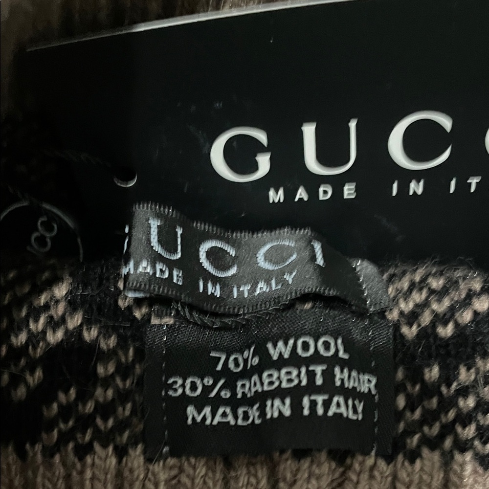 Gucci Monogram Black and Cream Beanie - Picture 2 of 3